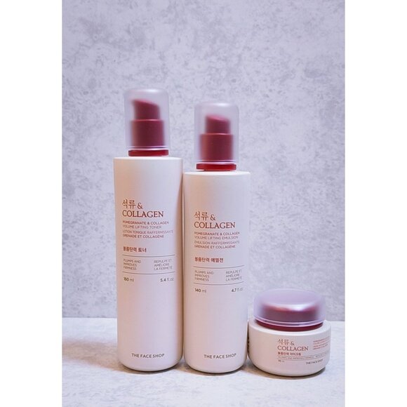 THE FACE SHOP Pomegranate & Collagen Trio | Toner + Emulsion + Cream - Picture 2 of 8